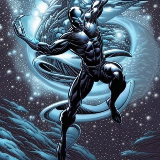 Silver Surfer in Deep Space Comic Art