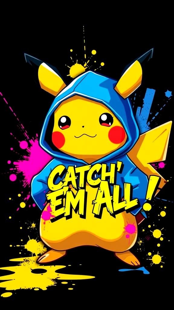 Pikachu in Graffiti Art Hoodie
