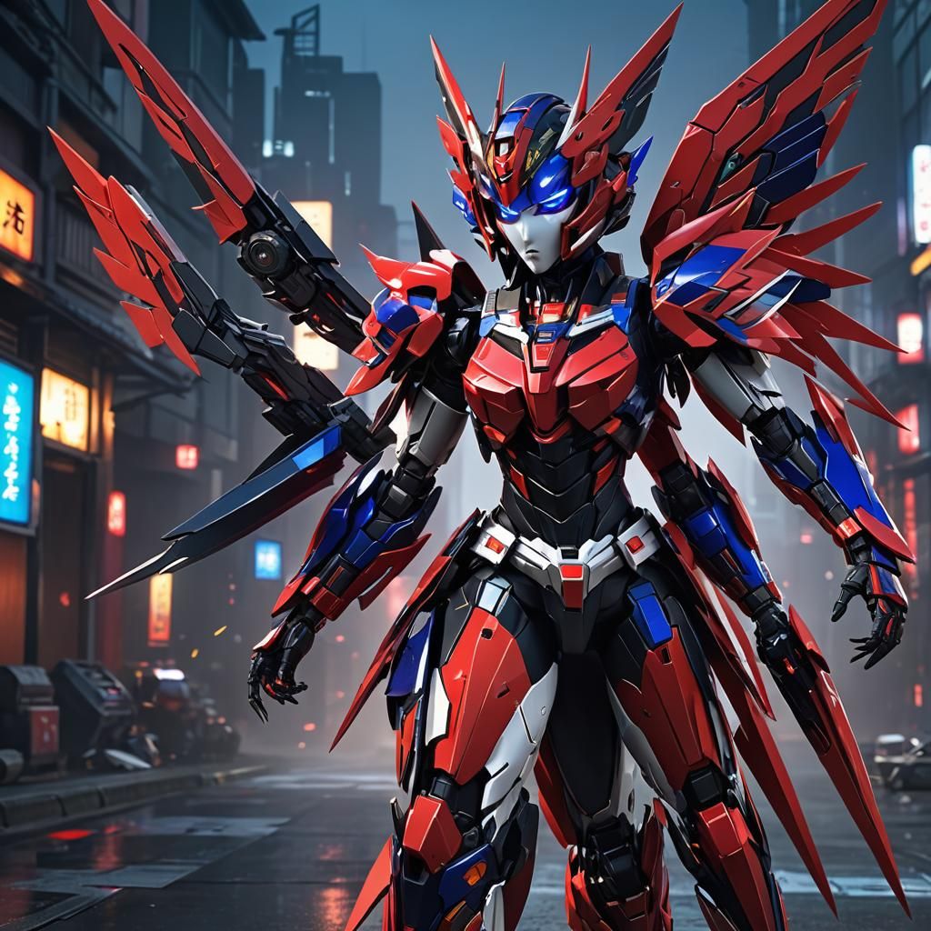 Windblade Geisha in Armor: 3D Anime Art