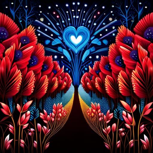 Lush Forest Garden in Mixed Media Digital Art