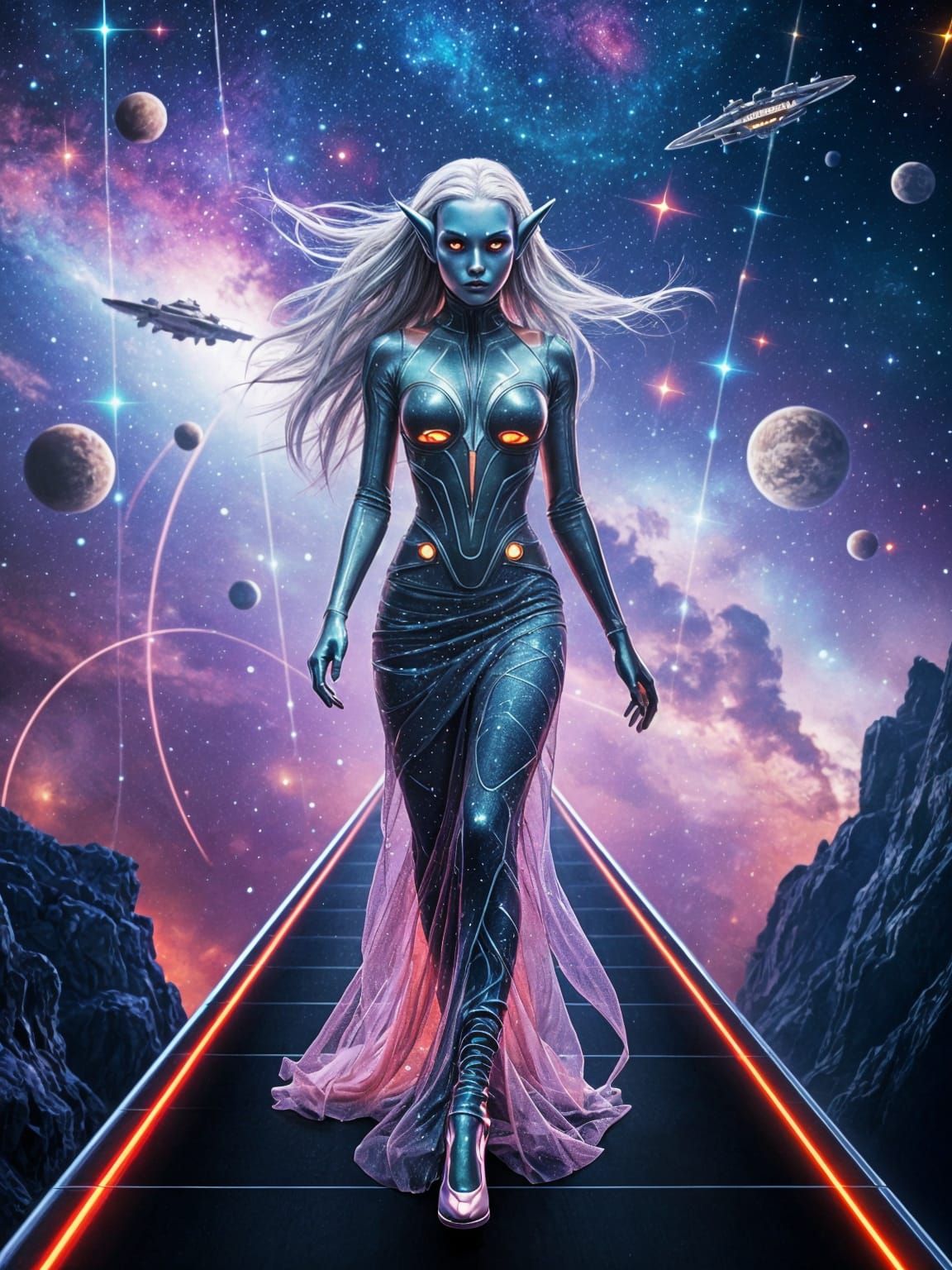 Galactic Fashion Model on a Cosmic Spaceway