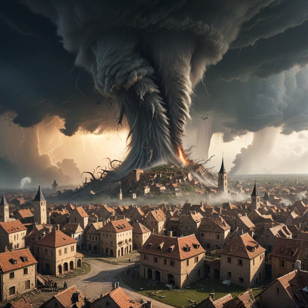 Vicious Tornado Devastates Medieval City