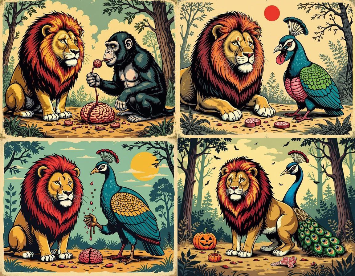 Surreal Horror: Bizarre Creature with Organs and Eyeballs