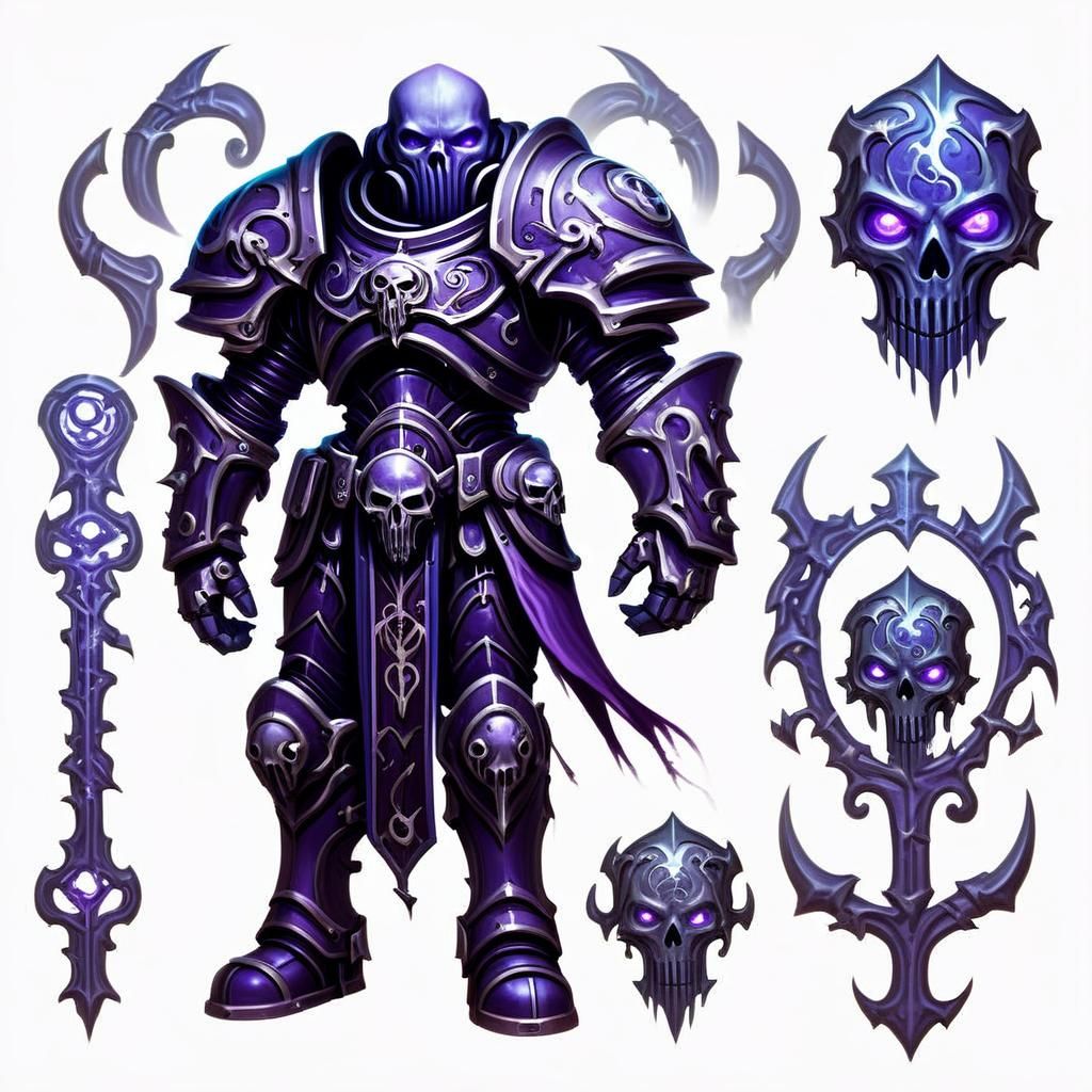 Slaaneshi Chaos Marine in Art Nouveau Style