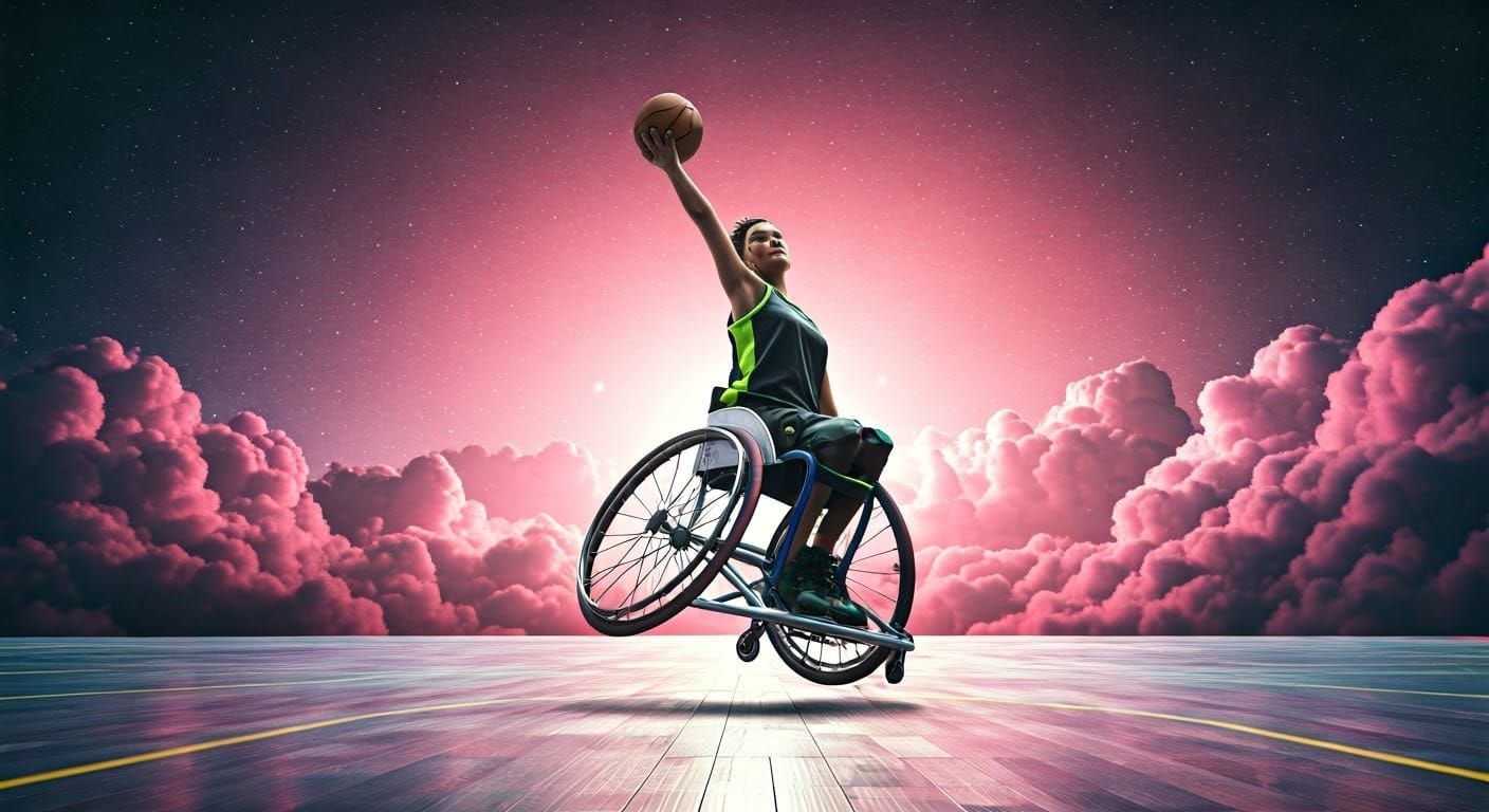 Paraplegic Athlete's Cosmic Basketball Dunk