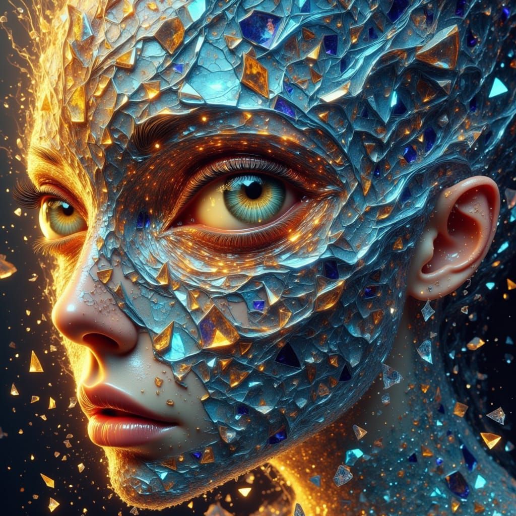 Your words shatter me to pieces <lora:Glass Art:1.0> <lora:B...