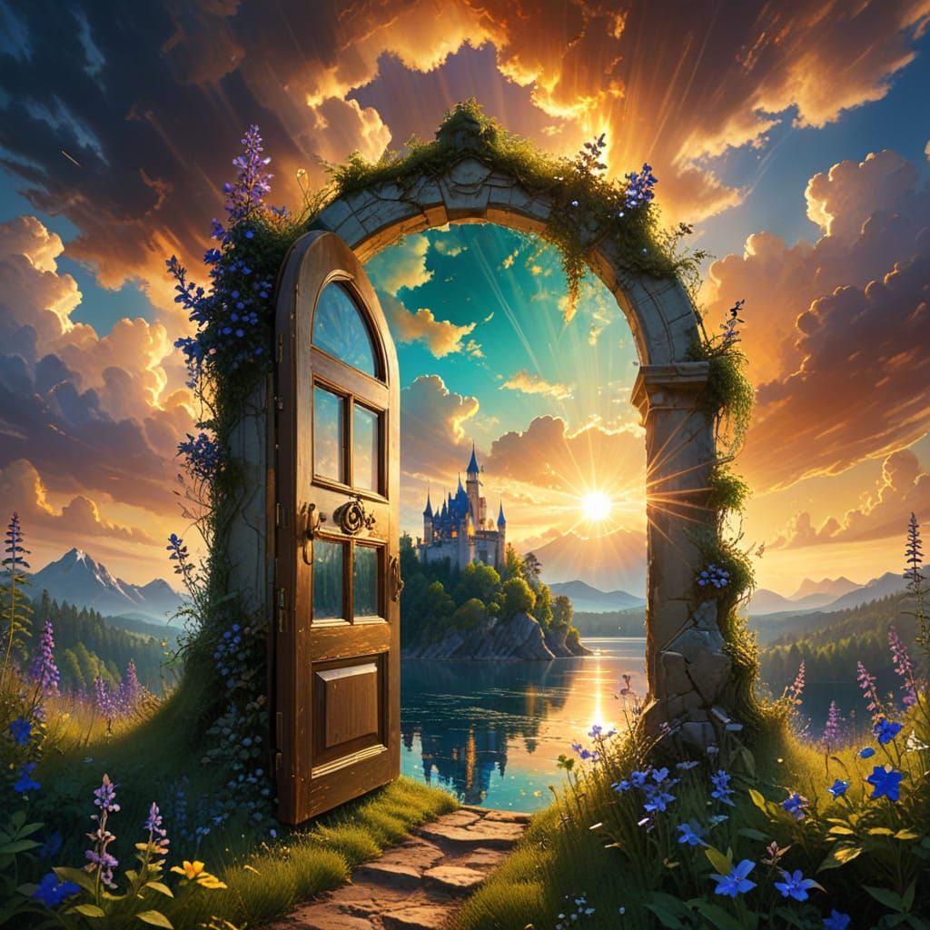 Fantasy Door to Emerald Galaxy Microcosm