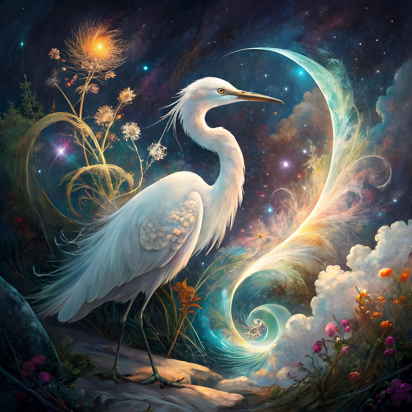 The Magical Egret Feather