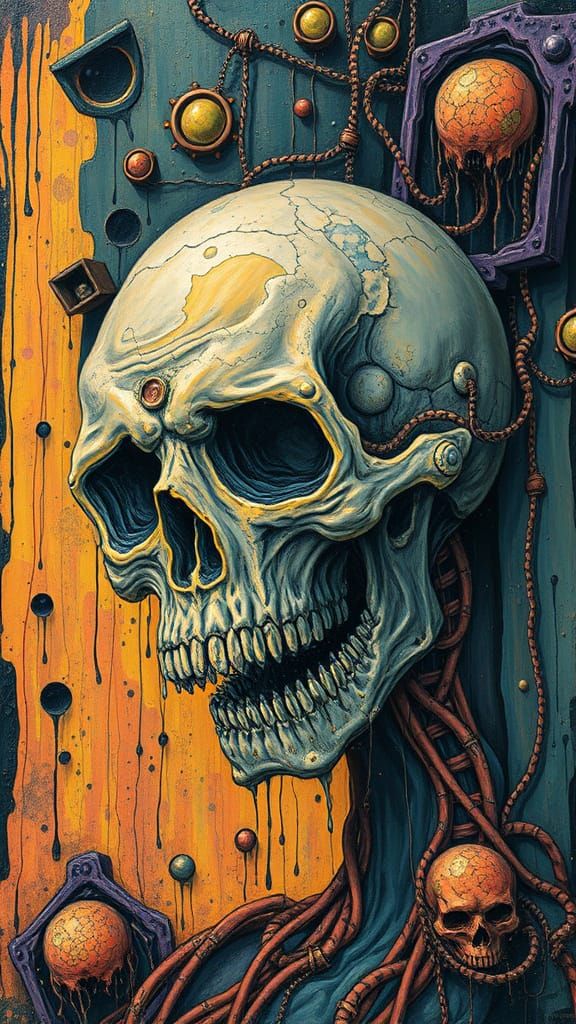 Ethereal Weirdcore Dreamscape in Vibrant Acrylic