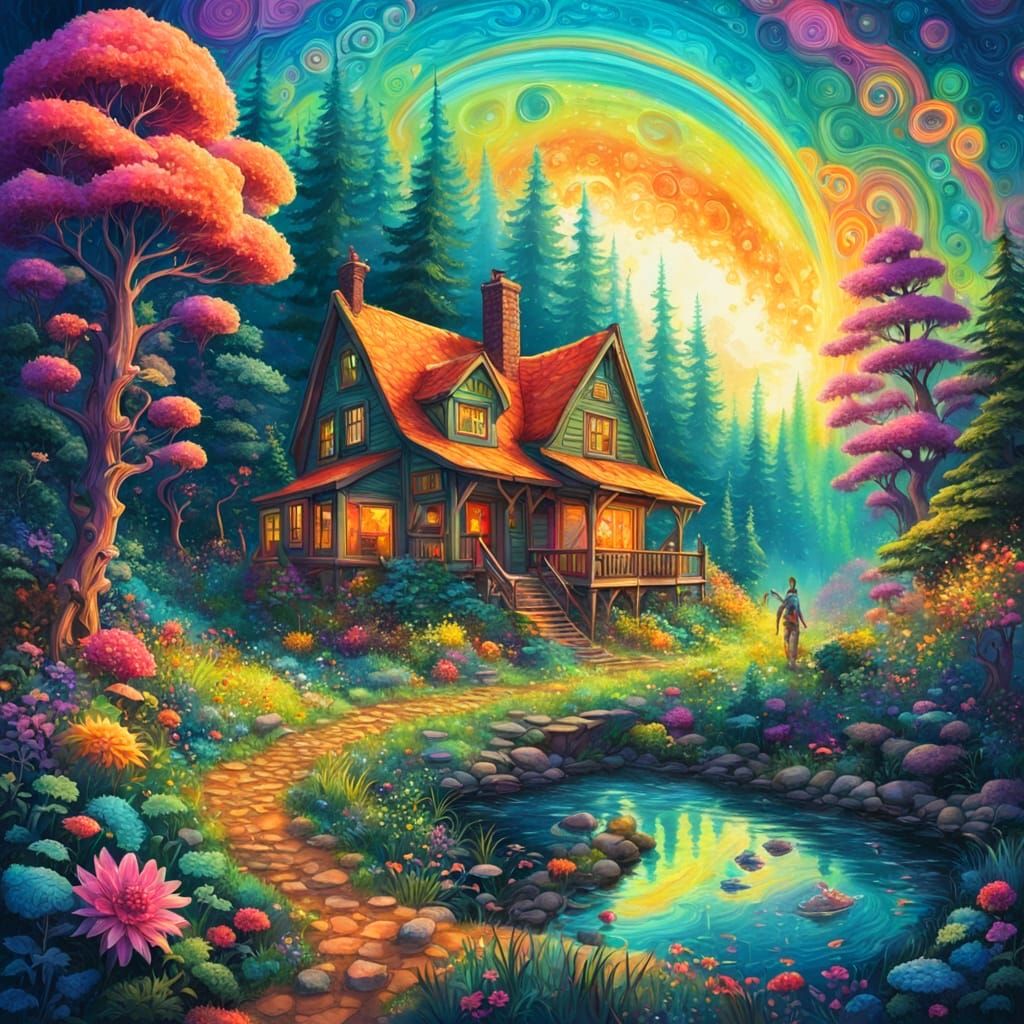 Psychedelic Cottagecore Dreamscape