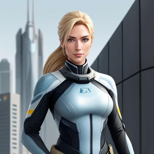 Sci-Fi Soldier in Neocity, Digital Art