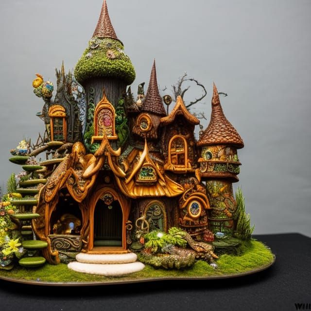 Miniature Fairy House in Abandoned Boot