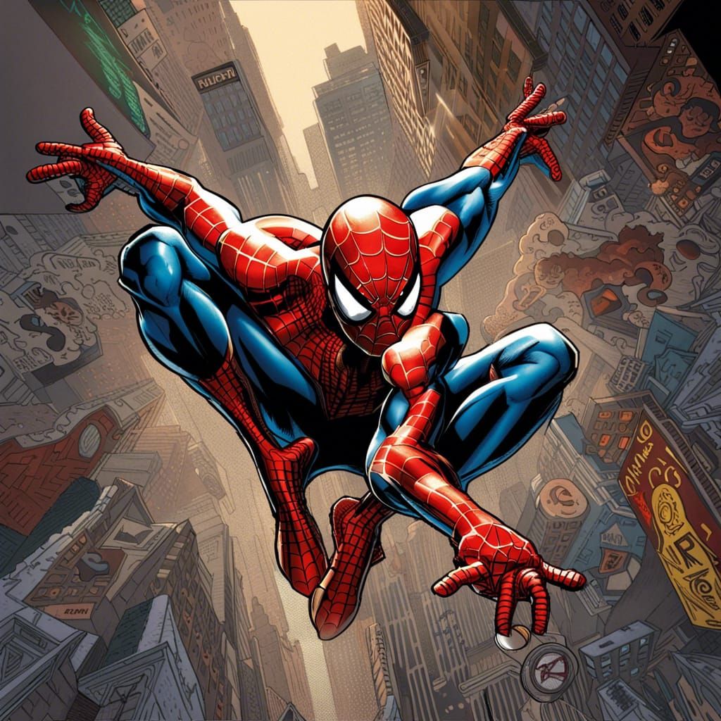 Spider-Man in Comic Book Style