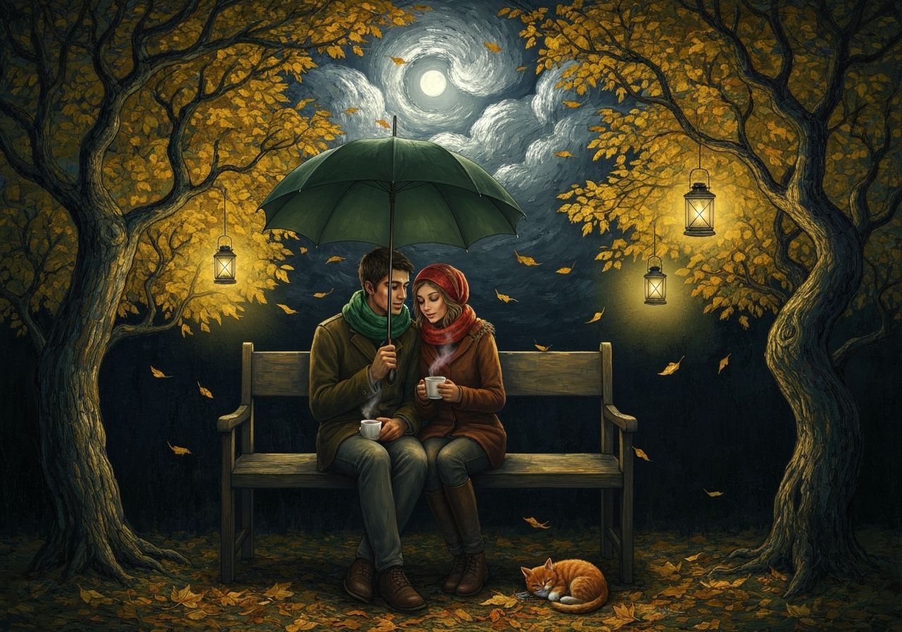 Cozy Autumn Night in Van Gogh Style