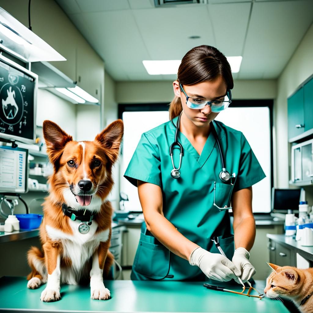 Veterinarian Working