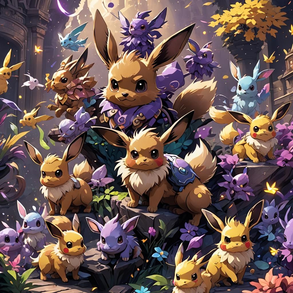 Eevee Evolutions: Dark Fantasy Concept Art