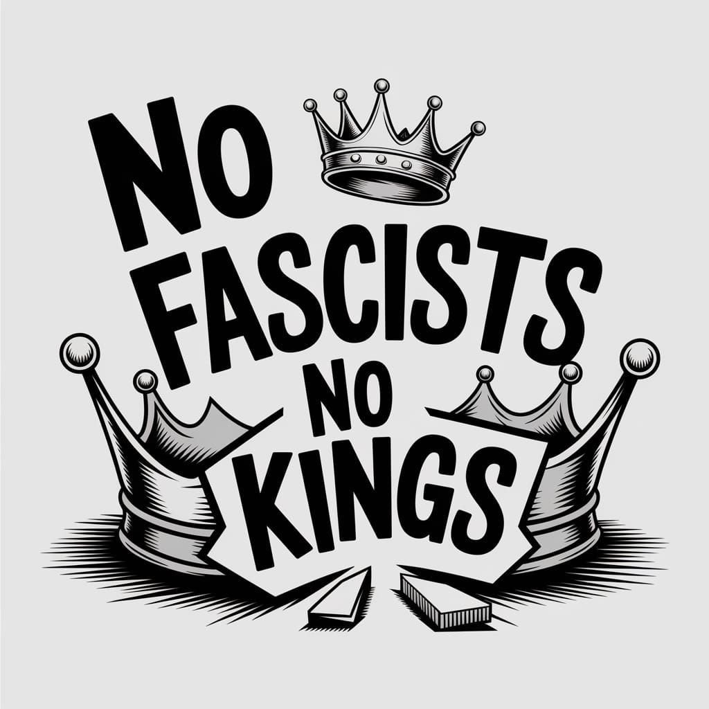 Protest Sign with Broken Crown in Graffiti Typography