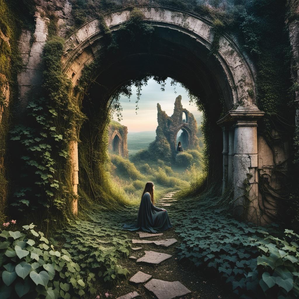 Luminous Faerie Realm Landscape at Dusk