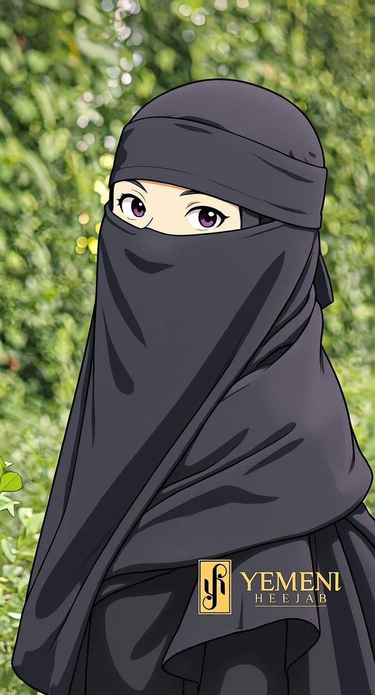 Muslim Woman in Niqab, Studio Ghibli Style