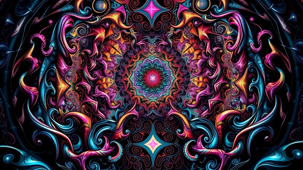 Surreal Tattoo Art Portrait in Fantasy Mirror Landscape