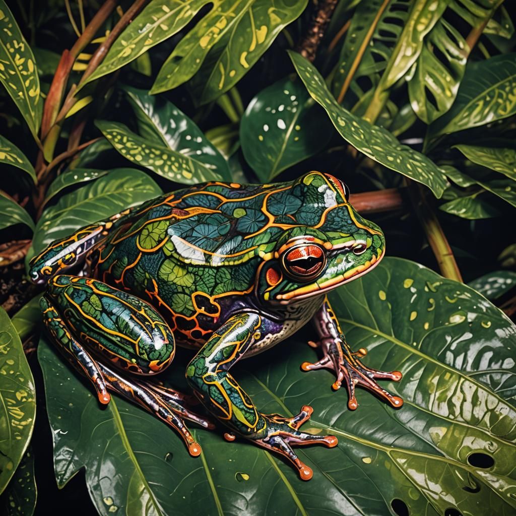 Frog with Indonesia Batik pattern