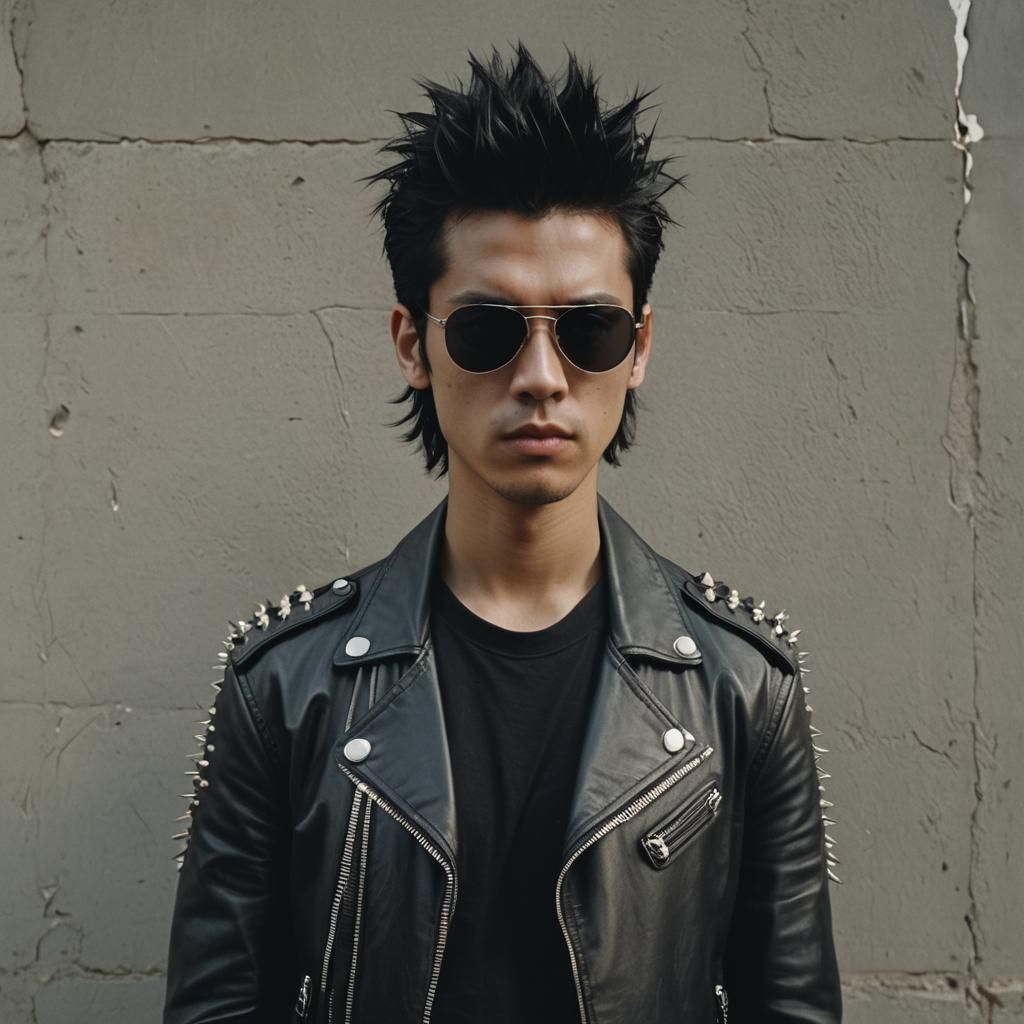 Young Man with Spiky Hair in Cinematic Style