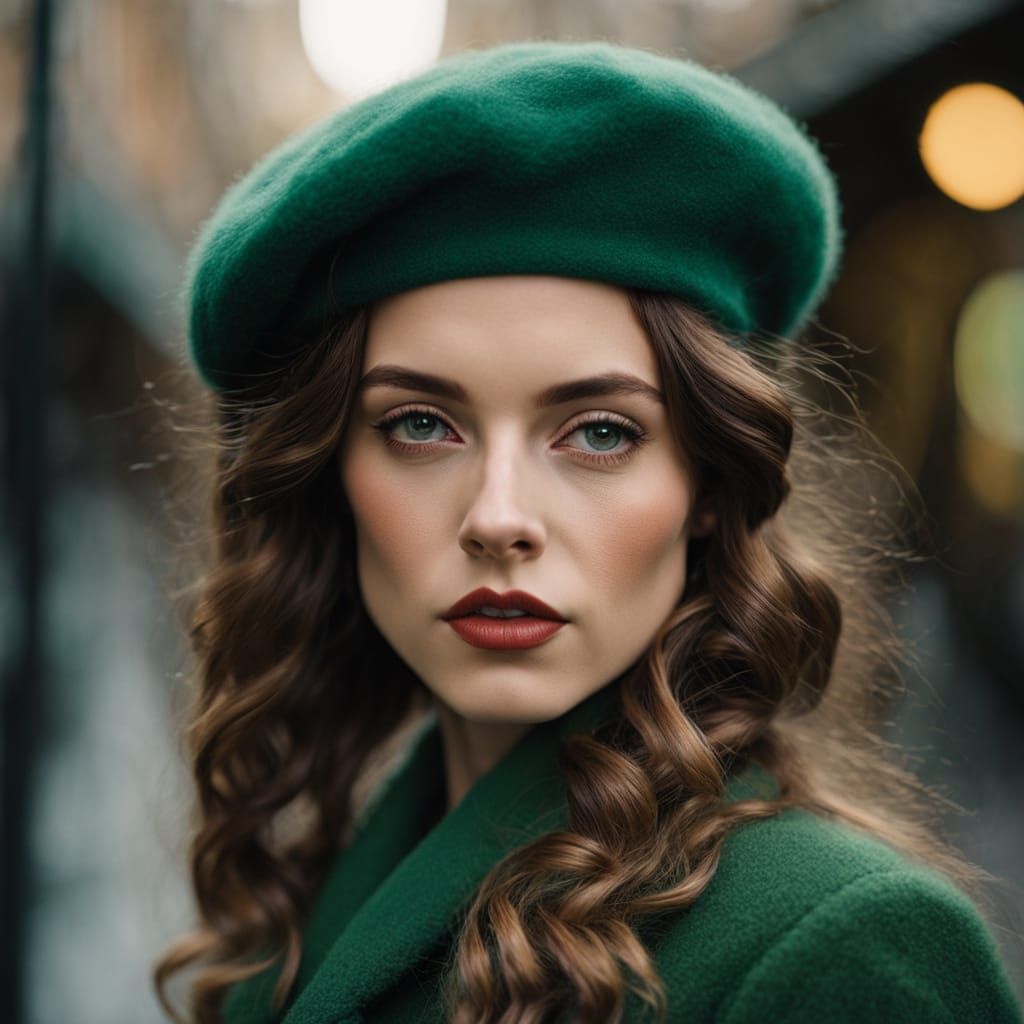 Petite Woman in Beret in New Orleans