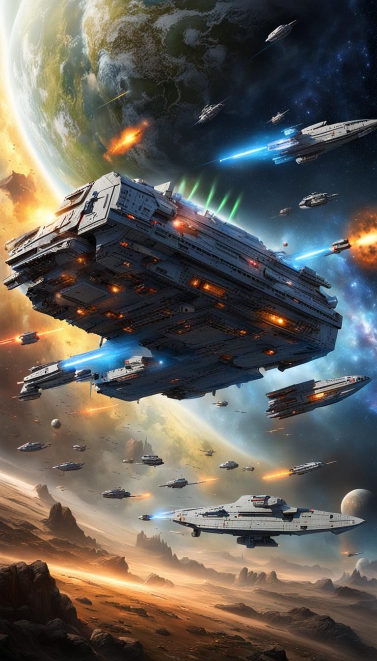 Intense Space Battle in a Faraway Galaxy