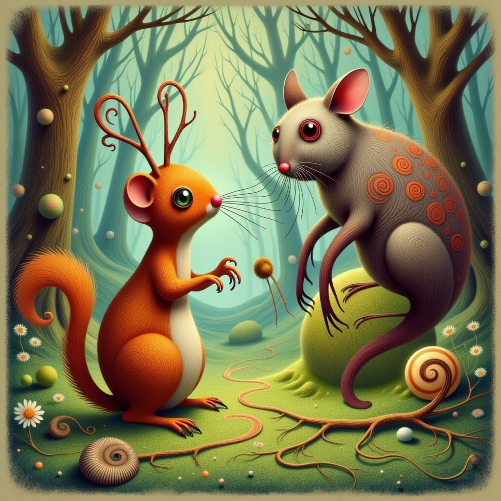 Mohican Mythology Hybrid Creatures in Enchanted Forest