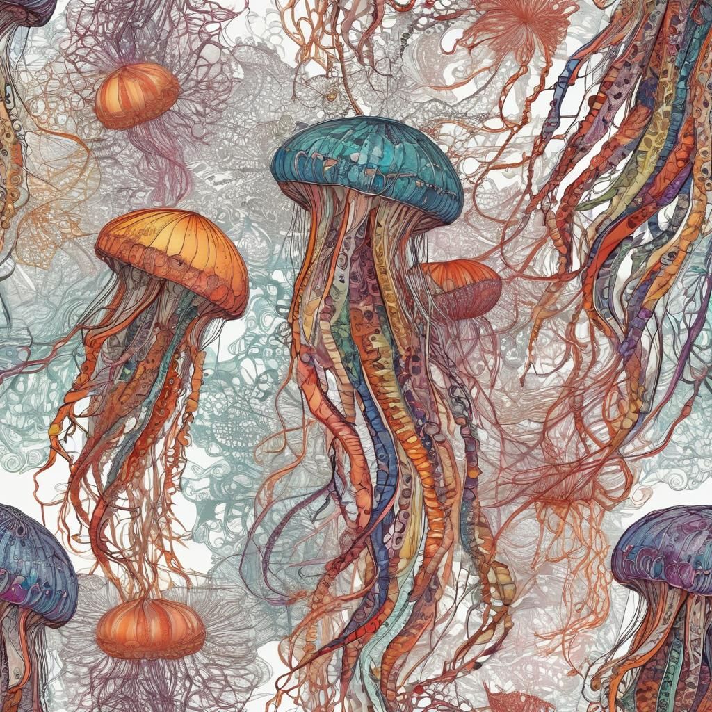 Zentangle, Vibrant colors, Zentangle style jellyfish, Lace L...