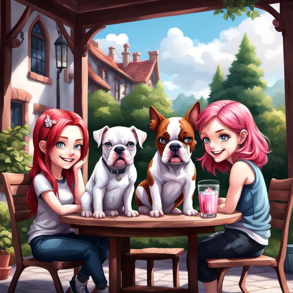 Chibi Family Scene in Whimsical Gothic Style