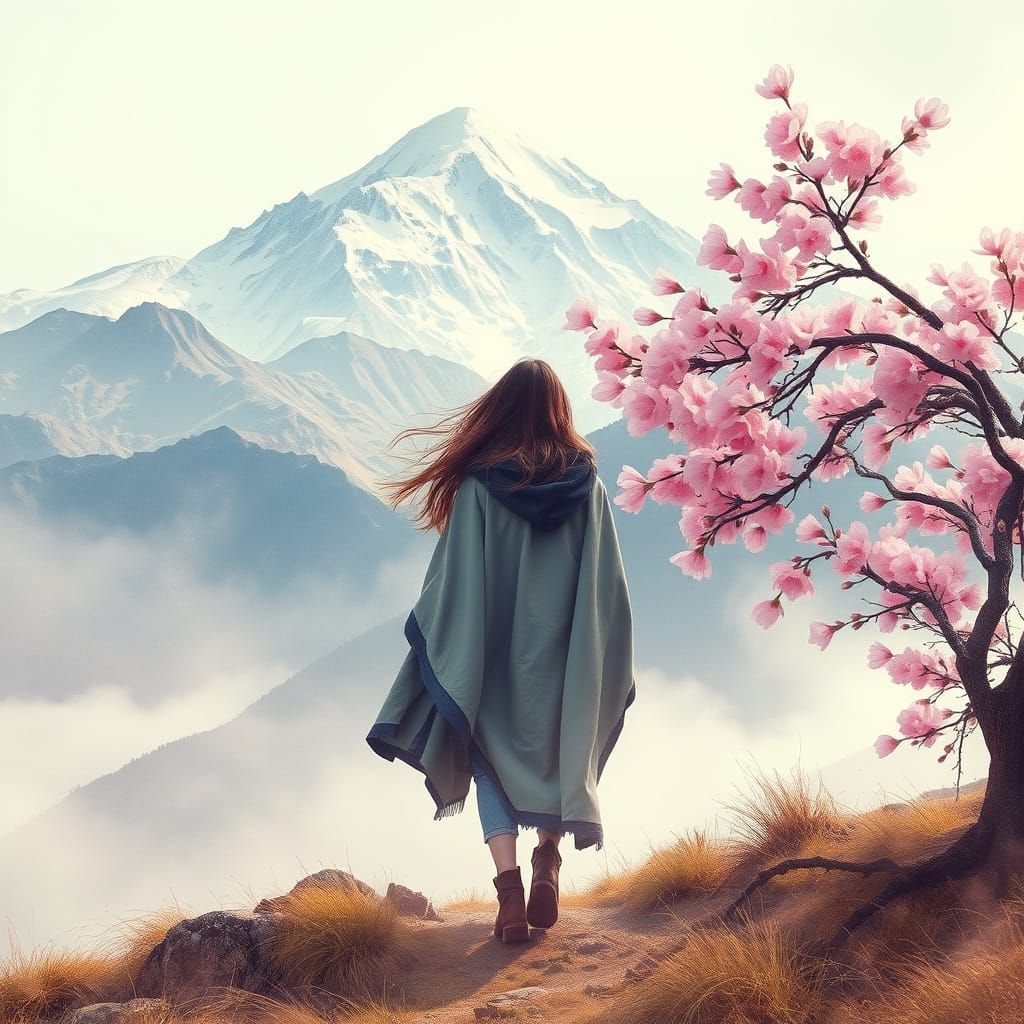 Ethereal Dreamscapes in Soft Pastel Hues, Blending Watercolo...