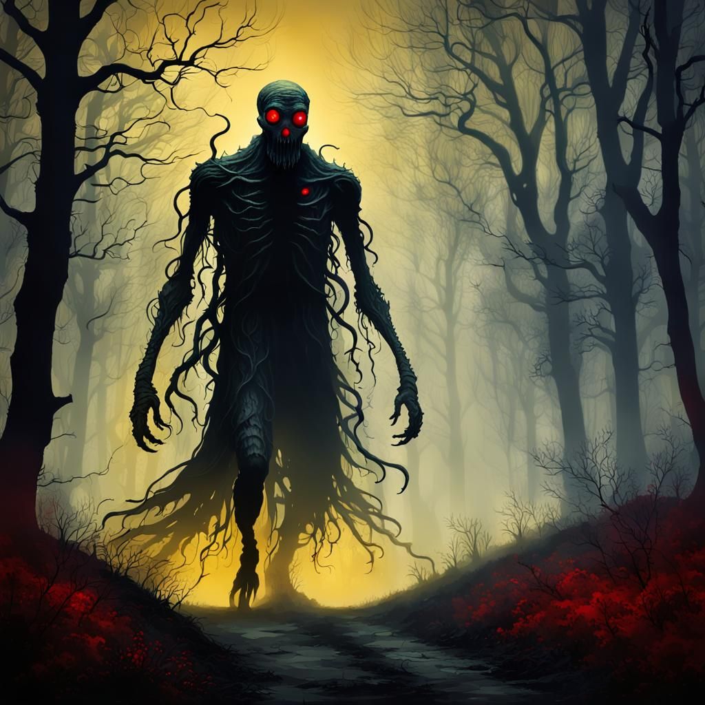 Something following me through the wood... getting closer than it should... feel its breath down my neck... oh lord, oh ...