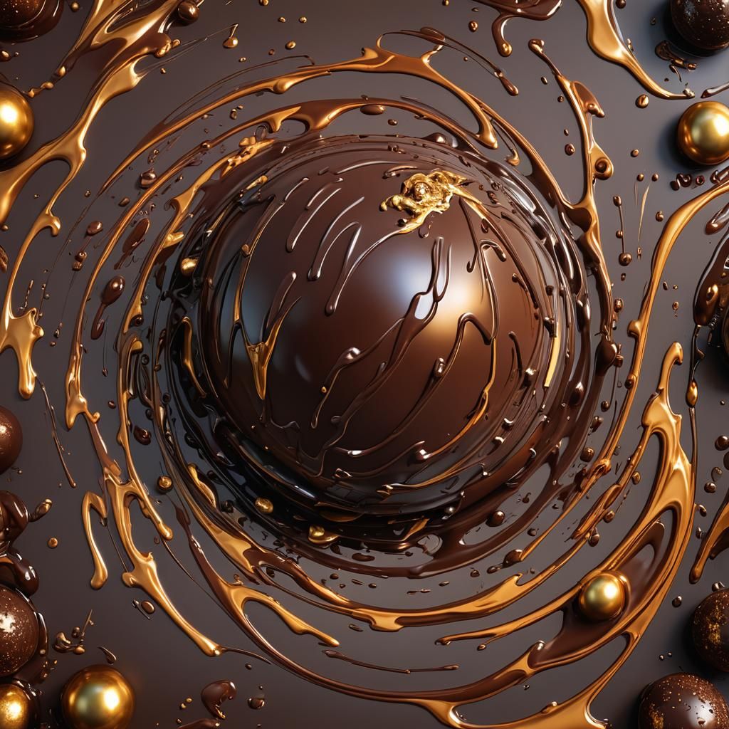 Giant Chocolate Ball with Swirling Filling