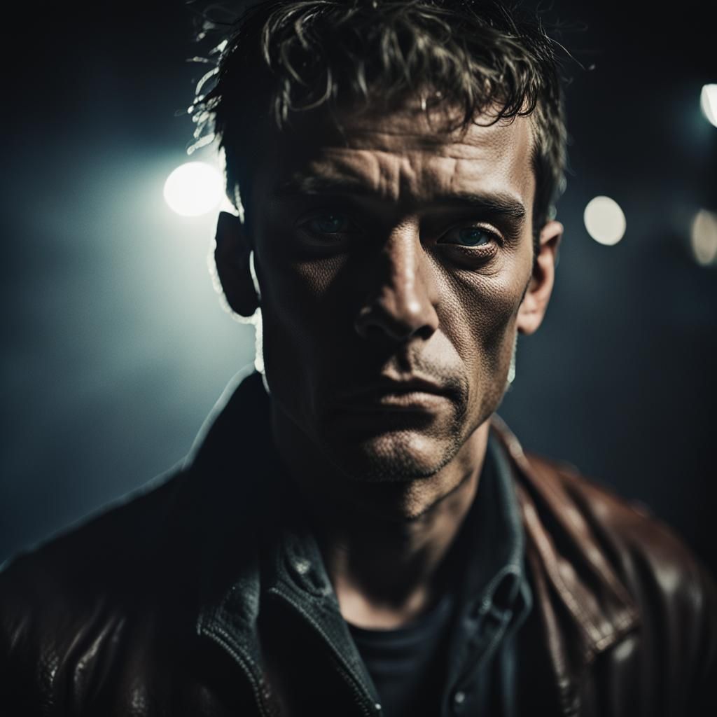 Rock Singer Portrait in Ambient Light