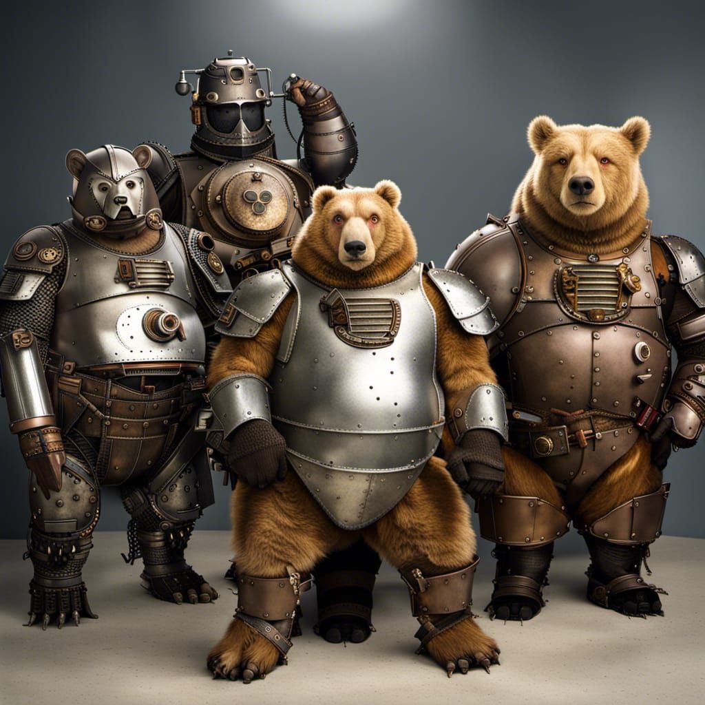 Steampunk Armored Bears from Oz and Star Wars