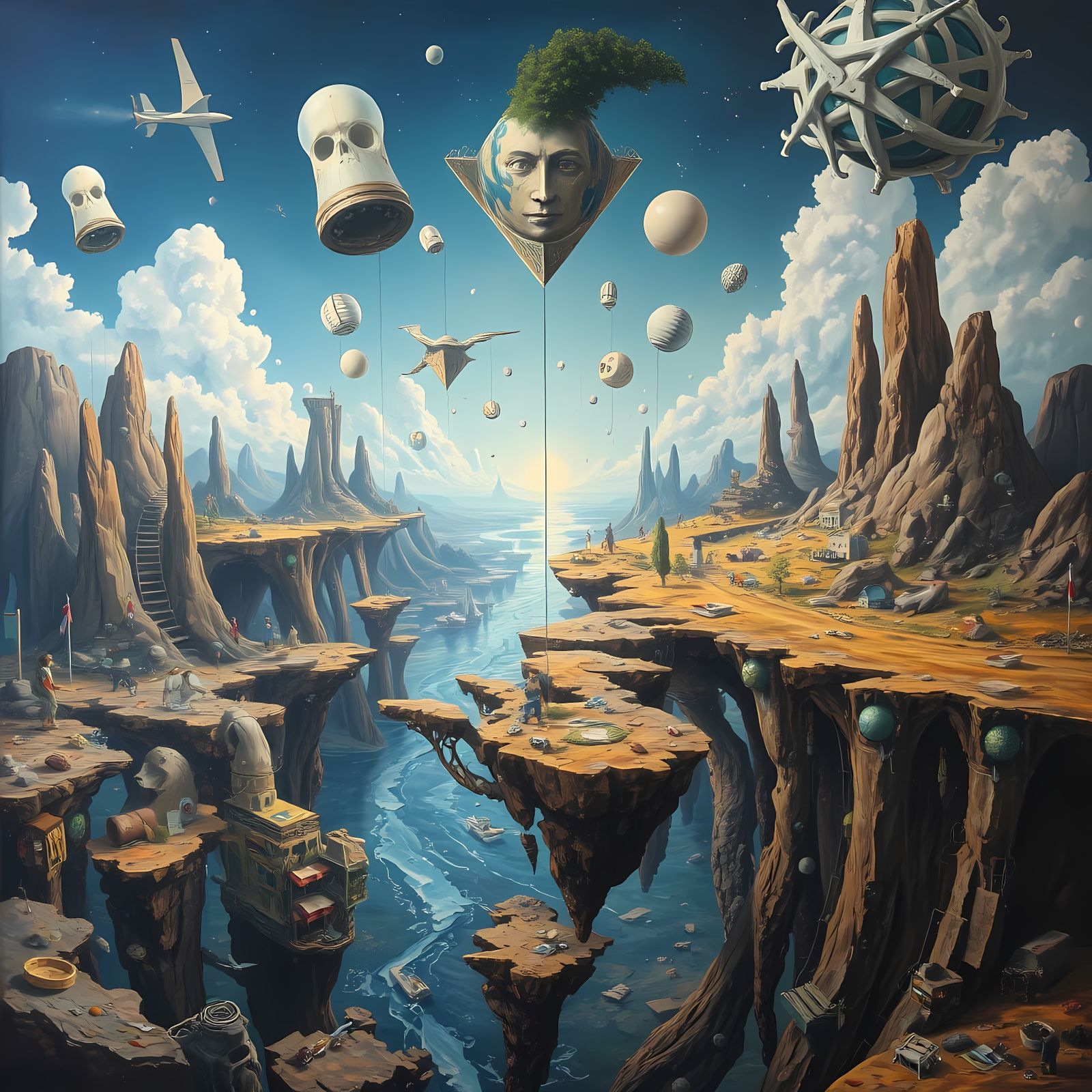 Dreamlike Metaphysical Realms Revealed in Intricate Harmony