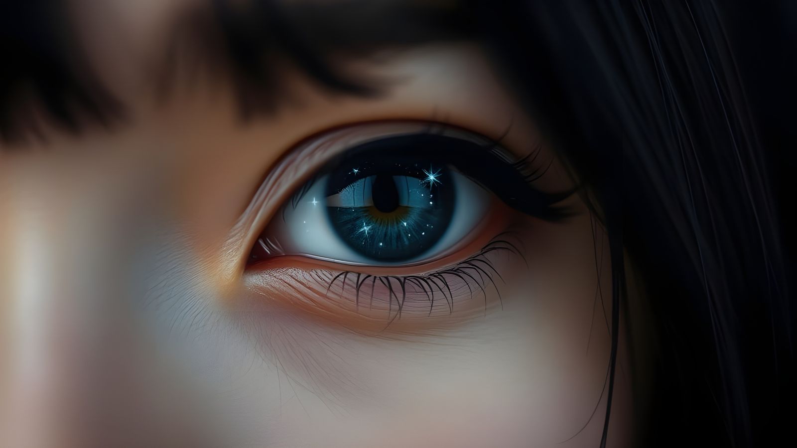 Galaxies Reflected in a Japanese Woman's Eye