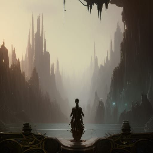 Detailed Enderman in Dark Fantasy Art Style