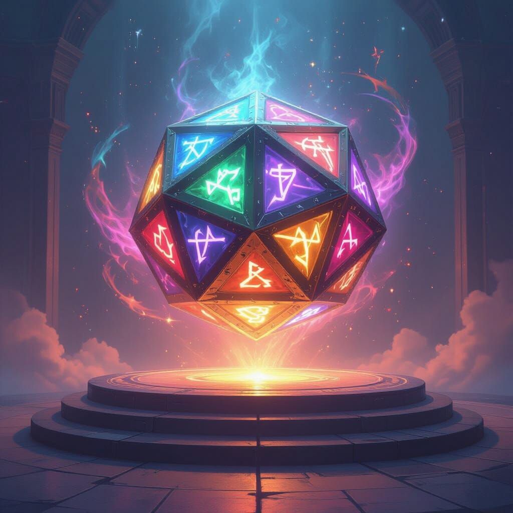 Mystical Orb with Glowing Runes Digital Art