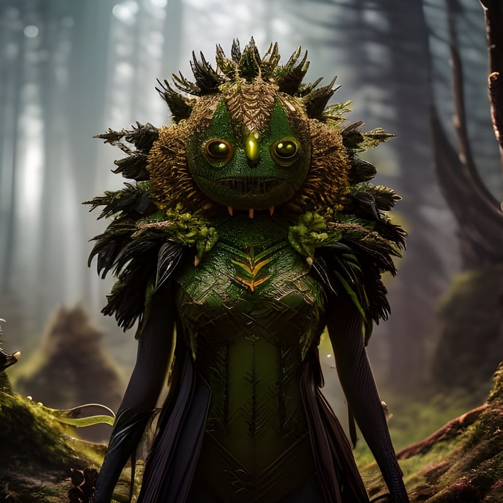 Lizard-Green Skeleton Warlock on Futuristic Street