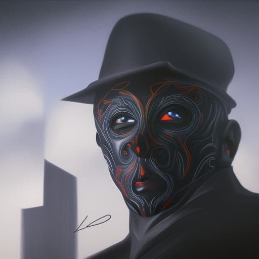 Dramatic Shadow Figures in Hyperrealistic Style