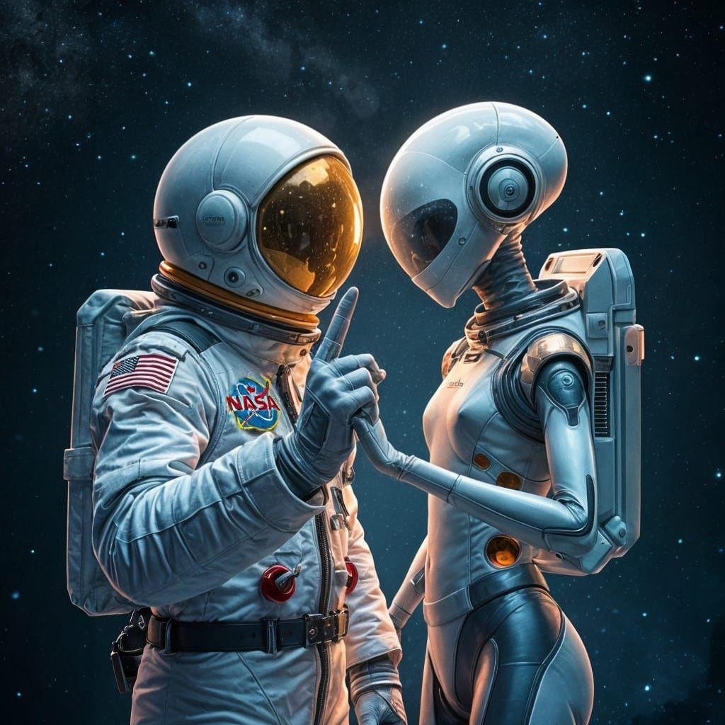 Cosmic Encounter in the Void: Human and Alien Astronauts Mee...