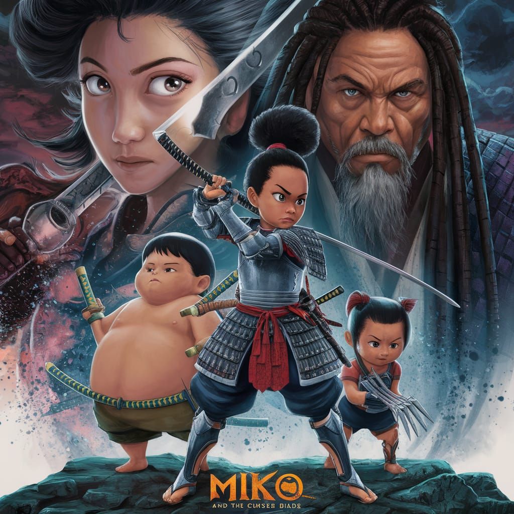 Anime Film Poster: Miko and the Cursed Blade