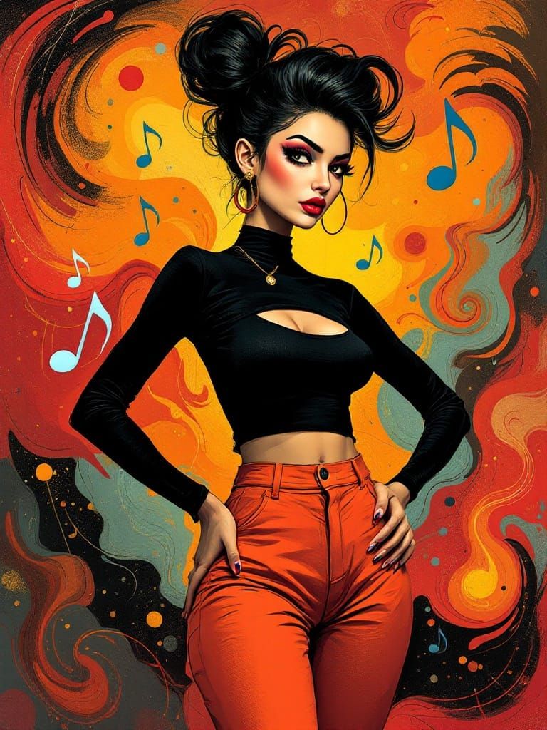 Confident Woman in Surrealist Cubist Style