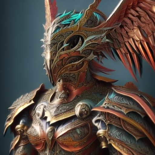 Female Knight in Copper Fantasy Punk Armor