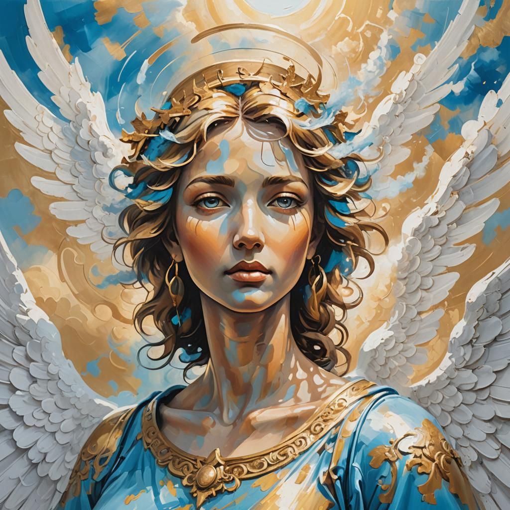 Angel Street Art in Expressionist Style