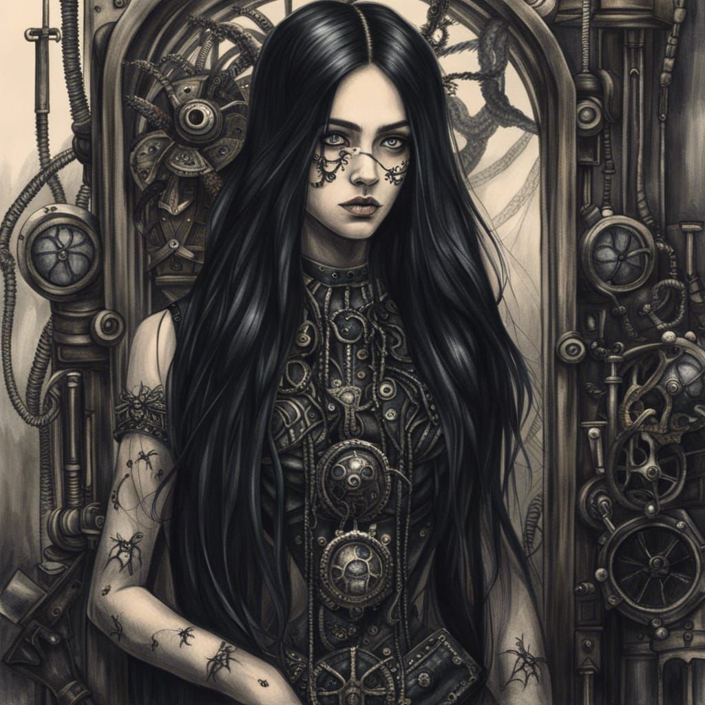 Girl with Black Eyes: Steampunk Twilight Sketch