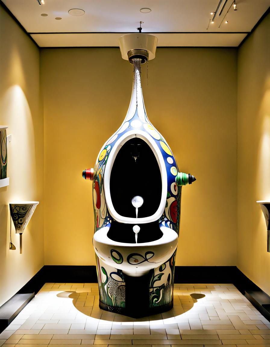 Fountain : Duchamp's iconic urinal - Homage by Jean Tinguely and Niki De Saint Phalle