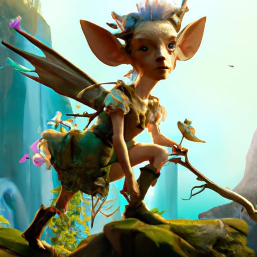 Goat Faery Forest Sprite in Fairytale Illustration